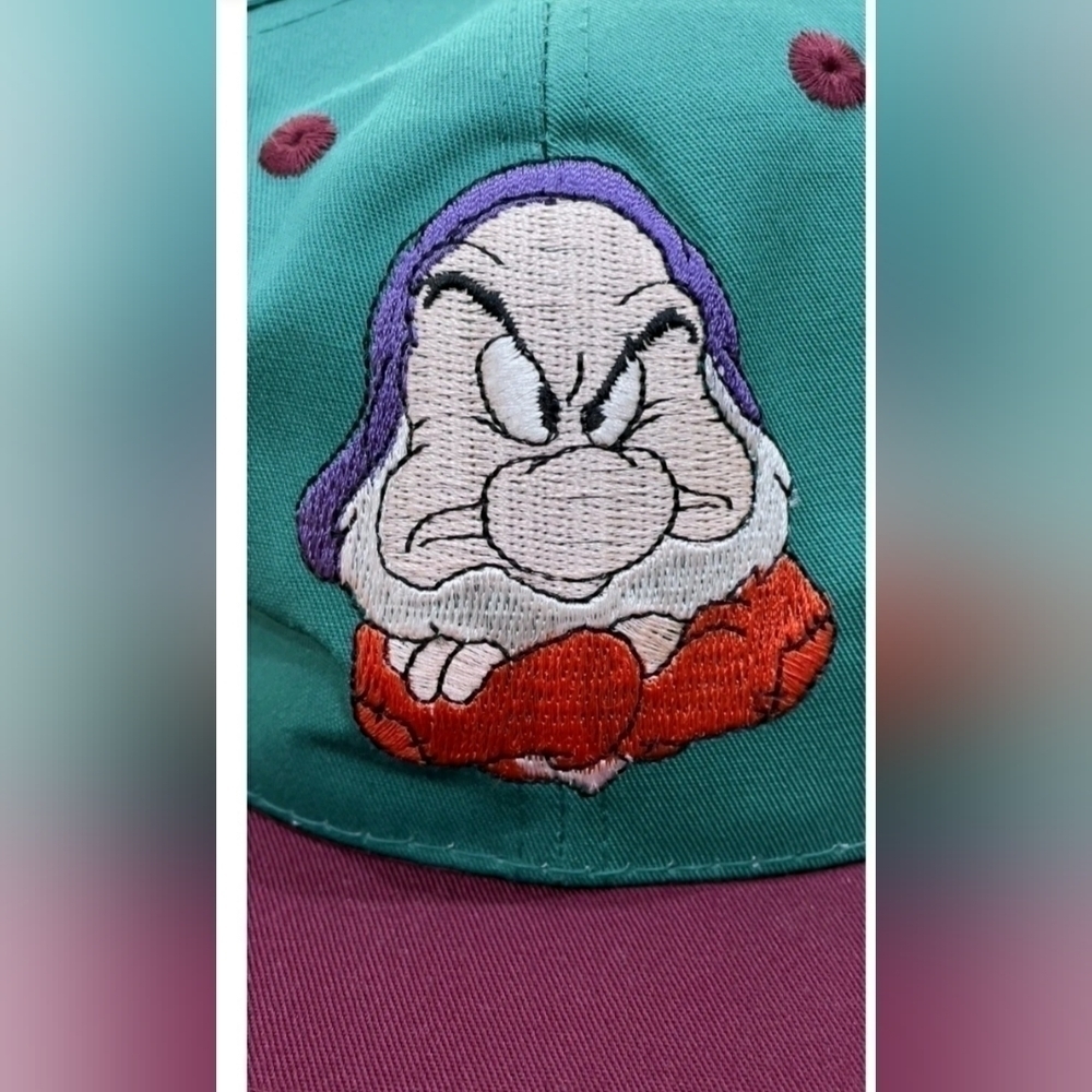Vintage 90s Grumpy Snow White Disney Snapback Movie Promo Hat - Picture 5 of 6